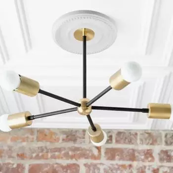 Главная Круглый медальон ПУ Декоративный потолочный вентилятор Светильники Крышки Пластина