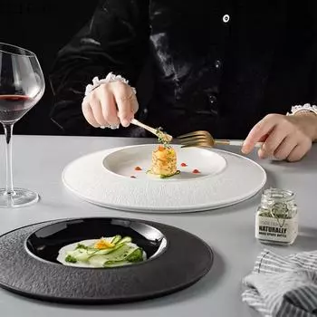 Главная Кухня Украшения Соломенная Шляпа Тарелка Керамическая Стейк Тарелка Ресторан Изысканные Блюда Основное Блюдо Блюдо Для Вечеринки Десерт