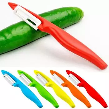 Главная Кухонные гаджеты Керамическая бритва для дыни с прямой ручкой Ручное лезвие для быстрой очистки Строгальный нож для фруктов и овощей Цвет случайный