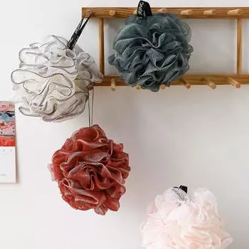 Главная Living Душевая Скраббер Уход за кожей Люфа Супер Мягкий Шарик для ванны Очистка кожи ванной Цветок для ванны Высококачественный скраб для тела для ванны White Green