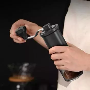Главная Маленькая ручная керамическая кофемолка с сердечником для помола, портативная кофемолка с щеткой, ручная кофемашина чёрный