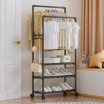 Главная Многофункциональная интегрированная стойка для обуви и шляп, спальня, гостиная, стеллажи для хранения, 3 уровня двухрядных сушилок чёрный