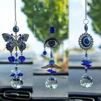 Главная Настенная вешалка DIY Ожерелье Подвески Компоненты колокольчика Подвеска в виде демонического глаза Украшение для автомобиля E