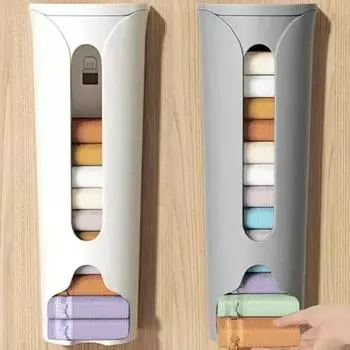 Главная Настенный ящик для хранения нижнего белья Шкаф для носков Нижнее белье Трусы Самоклеящийся диспенсер для мусорных мешков Ящик для хранения Органайзер синий