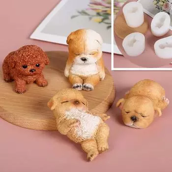 Главная Настольная машина для перевозки животных, модель украшения, мультяшный щенок, силиконовая форма, сделай сам, форма для шоколадного печенья French bulldog