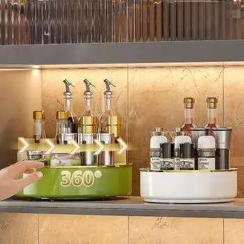 Главная Настольная стойка для хранения приправ, легкая, роскошная, ящик для хранения фруктов, 1 шт., кухонная вращающаяся стойка для хранения приправ