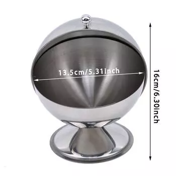 Главная Нержавеющая сталь кухонная сферическая сахарница бутылка для приправ емкость для специй может переворачиваться кухонный сферический шейкер для сахара банка для ароматизаторов