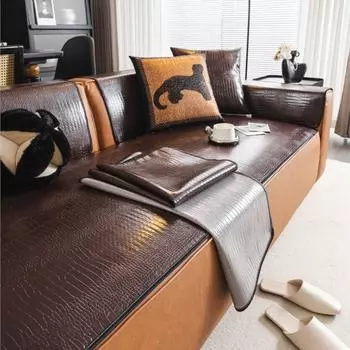 Главная Нескользящая гостиная искусственная кожа диван подушка диван чехлы водонепроницаемый чехол Funda диван коврики осень зима 58X60