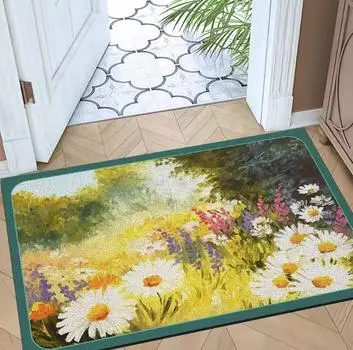 Главная Новая картина маслом Ветер в дом Напольный коврик Дверной проем Грязевой коврик ПВХ Водонепроницаемый Нескользящий Можно резать 40 * 60Cm