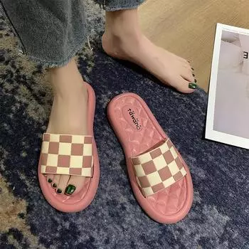 Главная Обувь Шлепанцы для дома Гостиная Розовые противоскользящие женские тапочки и сандалии для дома Оптовая продажа Clappers Chic Elegant 39 36-37