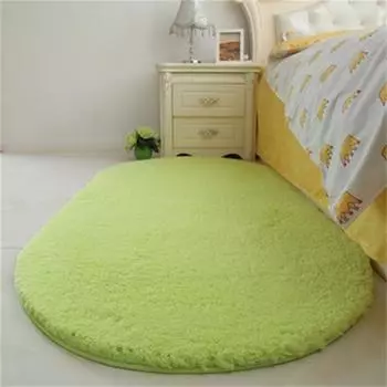 Главная Овальный ковер Спальня Прикроватная тумбочка Гостиная Диван Журнальный столик Коврик Пол Кабинет Ванная комната Мягкий плюшевый пушистый утолщенный нескользящий коврик 40x60cm 15x23in белый