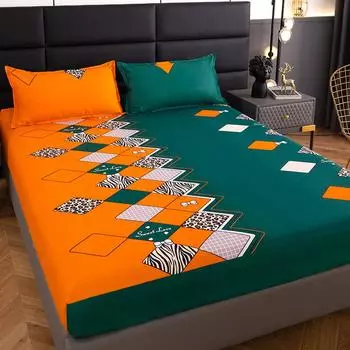 Главная Печатная простыня на резинке Чехол для матраса Двуспальная простыня размера «queen-size» с наволочкой Простыня с эластичной резинкой 120x200