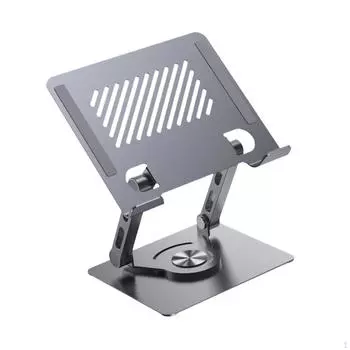 Главная Подставка для ноутбука Мобильный телефон Вращающийся градус Прочный кронштейн для ноутбука Портативный для рабочего стола серый