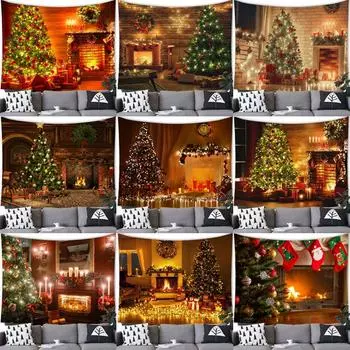 Главная Рождественская елка Теплый стиль Трансграничный гобелен Настенный гобелен 100x75cm