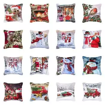 Главная Рождественские украшения Подушка Чехол Праздничная вечеринка Диван Машина Офис Сиденье Украшение Спальня Комната 40x40cm