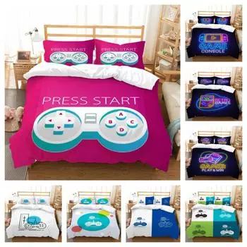 Главная Текстиль 3D Геймпад Печать Постельное белье Красочное одеяло Чехол Комплект Футбол Полиэстер Теплая кровать Костюм Постельное белье Комплект Полиэстер Single 135x200cm