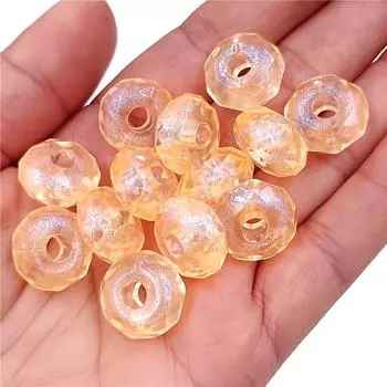 Главная Товары для вечеринок Браслет с большим отверстием Ожерелье Изящные сверкающие модные креативные ювелирные изделия Аксессуары Материал для бисеринок 10 шт. Режущиеся бусины для счетов разноцветный