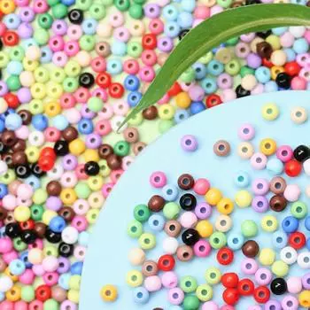 Главная Товары для вечеринок Фурнитура DIY Поделки Материал ручной работы Ювелирные аксессуары Акриловые свободные бусины 500 шт. однотонного цвета 4 мм для изготовления ювелирных изделий about 500Pcs 4mm