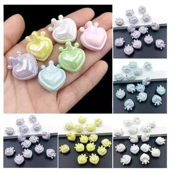 Главная Товары для вечеринок Ювелирные изделия Аксессуары 5 шт. Материал ручной работы Модный браслет Ожерелье УФ-ослепление DIY Персиковое сердце бусины россыпью розовый