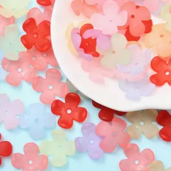 Главная Товары для вечеринок Матовый браслет 15 мм Ожерелье Модные ювелирные изделия своими руками Аксессуары ручной работы Теплый цвет Бусины Цветок Сосуд 4-лепестковый цветок Акрил 100pcs разноцветный