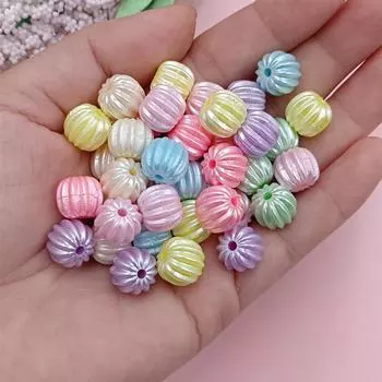 Главная Товары для вечеринок Пятиконечные бусины ручной работы «сделай сам» Цветок тыквы Трехмерные бусины Звезда Разноцветные 50/100 шт. Модные макароны Flat flower beads 50pcs