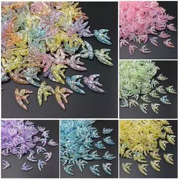 Главная Товары для вечеринок Украшения Бусины ручной работы Акрил 20 шт. AB Цвет Материалы Ласточка DIY Ожерелье Серьги Аксессуары Пирсинг Креатив оранжевый