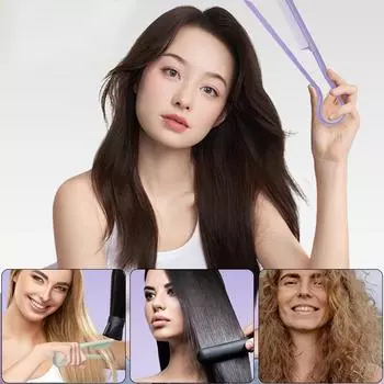 Главная Укладка волос Выпрямляющая расческа для волос с V-образными прямыми расческами Модная расческа для пробора для женщин Быстрое использование бежевый