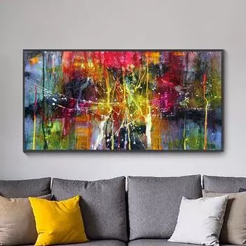 Домашнее украшение настенный холст искусство постер и печать красочная абстрактная современная художественная живопись на холсте картина для гостиной 20x40cm