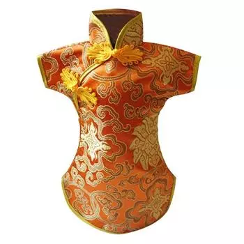 Главная Ужин Китайский Тан Шелковый Атлас Ханьфу Нескользящие Подарки Классическая Вышивка Элегантная Вечеринка Украшение Крышки Для Бутылки Вина небесно-голубой