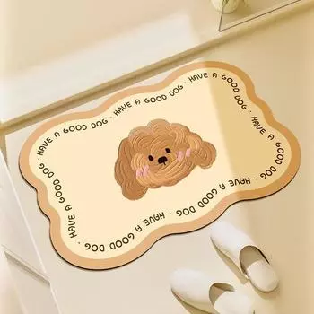 Главная Ванная комната Мягкий технологичный тканевый коврик для пола Нескользящий коврик для двери Противоскользящий коврик для ног Туалет Туалетная дверь Быстросохнущий впитывающий коврик 45*70cm2.5mm