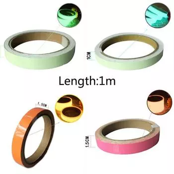 Главная Вечеринка Поставки Популярное высокое качество 1PC Флуоресцентная наклейка на стену Светящаяся лента Предупреждающая лента ПВХ Аварийная наклейка ночного видения Самоклей 1.5CM*1M зелёный