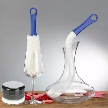 Главная Винная чашка Бесплатная изогнутая щетка для чашек Многофункциональная щетка Soxanter Щетка для стекла Чистящие шарики для декантера Инструменты для чистки