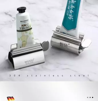 Главная Выжималка для зубной пасты Нержавеющая сталь 304 Металлический дозатор зубной пасты Вращающийся выдавливающий Аксессуары для ванной комнаты Home Хороший продукт