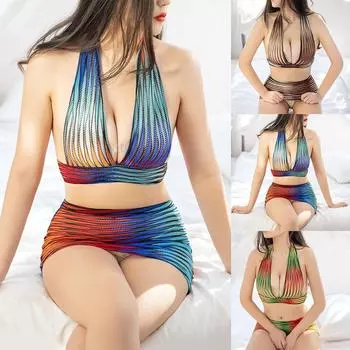 Главная Женщины Бюстгальтер Юбка Нижнее Белье Ночное Белье Нейлоновый Комплект Сексуальный