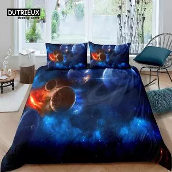 Главная Жизнь Роскошь 3D Galaxy Постельное белье Комплект пододеяльников Наволочки Детский комплект постельного белья Queen и King Размеры ЕС/США/Австралия/Великобритания EU single(135x200cm)