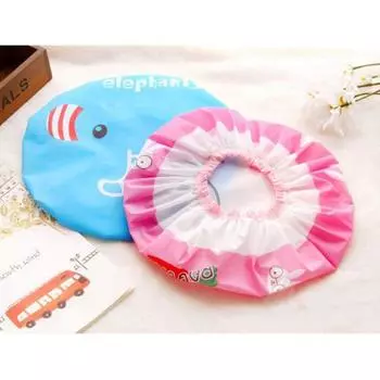 Главная Жизнь Водонепроницаемая шапочка для душа с принтом животных Салон красоты Мультяшный купальный салон Детская шапочка с принтом животных Милая детская мультяшная водонепроницаемая купальная принадлежность розовый