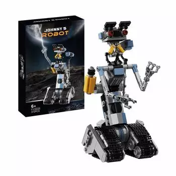 Главный герой научно-фантастической комедии:Johnny Five Johnny 5, военный набор игрушек для сборки роботов с бумажным руководством и цветной коробкой, 369 предметов, подарок для детей