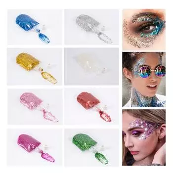 Глаз Блеск Волосы Лицо Губа Боди-Арт Сверкающие блестки Блеск Жидкие тени для век зелёный