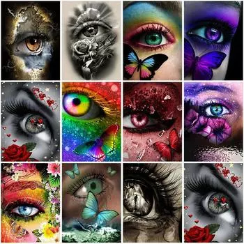 Глаз DIY 5D алмазная живопись мультфильм пейзаж Алмазная вышивка крестиком полный круглый смолы стразы мозаика домашний декор Full Round 20x30CM
