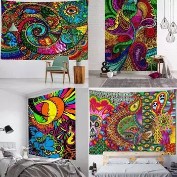 Глаз Гобелен Настенный Абстрактное Цветное Домашнее Украшение Одеяло Пляжный Коврик Комната Для Пикника Искусство Общежития 100x75cm