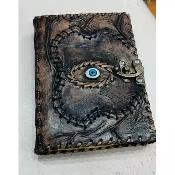 Глаз Кожаный дневник Блокнот Скетчбук Винтаж Антикварная Декле Бумага, Книга Теней, Гарри Поттер, Жуткий подарок на Хэллоуин, Колдовство 7 x 5 in