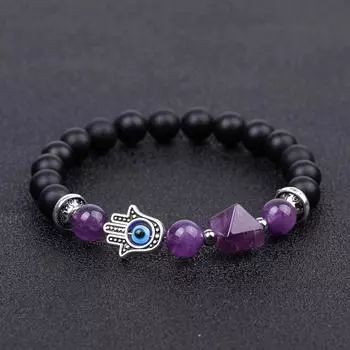 Глаз маленькая бусина пирамида модные украшения женский браслет корейский стиль ремешок на руку плетеный браслет I