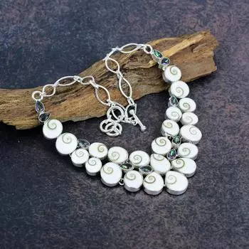 Глаз Шивы, ювелирные изделия из ожерелья с мистическим топазом, ювелирное ожерелье из стерлингового серебра 925 пробы, красивые украшения из драгоценных камней ручной работы для нее Adjustable with 18 inches белый