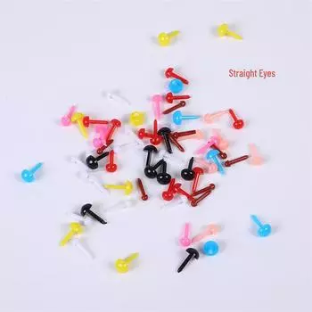 Глаза и нос для кукол ручной работы для вязания крючком и плюшевых поделок 4mm (straight eye) чёрный