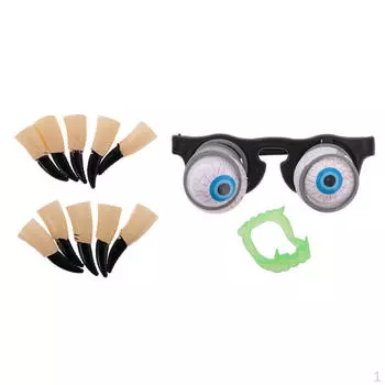 Глаза Очки Клыки Пальцы Хэллоуин Костюм Вечеринка Шутка