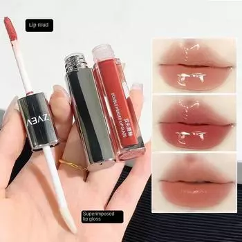 Глазурь для губ с двойной головкой. Бархатная грязь для губ. Блеск для губ. Увлажняющий и увлажняющий блеск для губ. Блеск для губ. Водостойкая помада. Стойкий набор для макияжа для женщин.