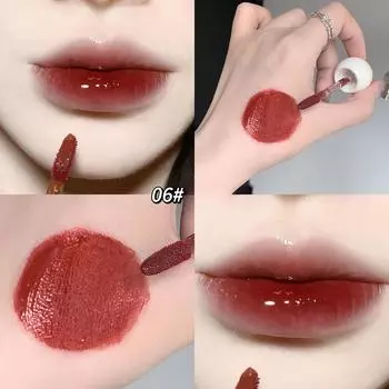 Глазурь для губ с линзами Цинь, водно-глянцевые пухлые губы, отбеливающая, увлажняющая и нелипкая помада и блеск для губ.