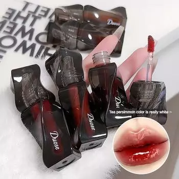 Глазурь для губ, зеркальный водный блеск, блеск для губ, стойкий увлажняющий макияж, губная помада с высоким содержанием пигмента, без пятен на чашке, не легко выцветает, женский праздничный подарок