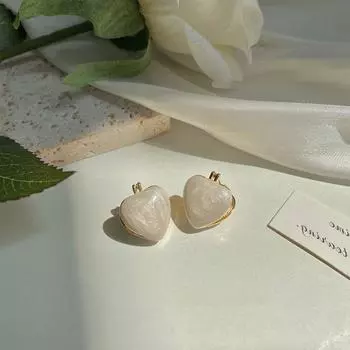 Глазурь капает масляная эмаль серьги-гвоздики в форме сердца ушная пряжка женские ювелирные изделия корейский стиль серьги синий