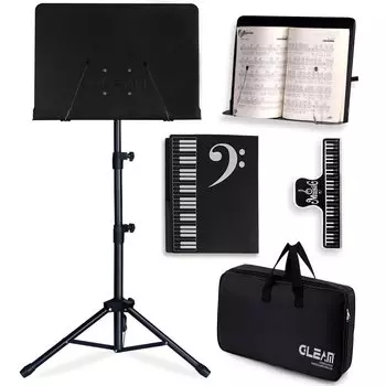 GLEAM music stand music stand with metal carrying 2 music file music clip storage bag reading writing spectrum music stand - bag, functions, included,